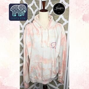 Ivory Ella Women's Pink Blossom Tie Dye Oversized Hoodie Size Large